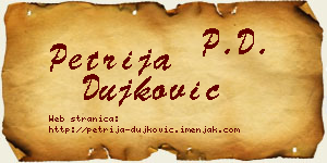 Petrija Dujković vizit kartica